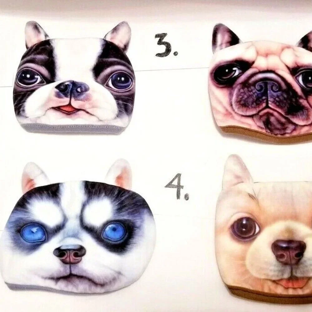 4 PACK DOGS Custom soft FACE COVER Adult teen MASK pup pet tru 3D ears UGA Dawgs